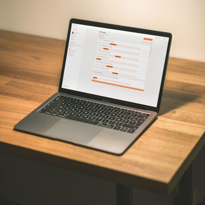 Laptop on a table