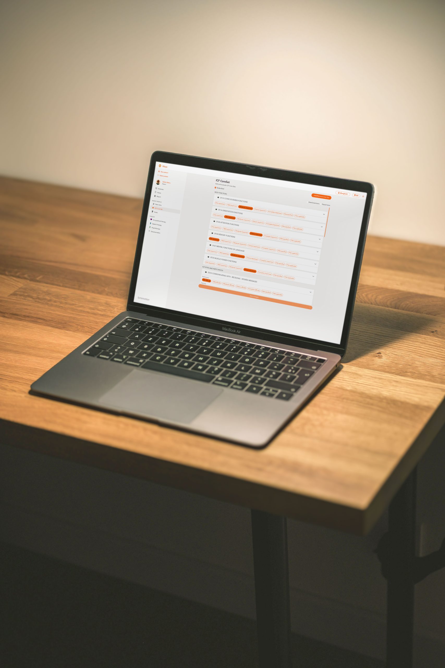 Laptop on a table