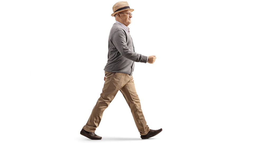 Picture of an older man walking