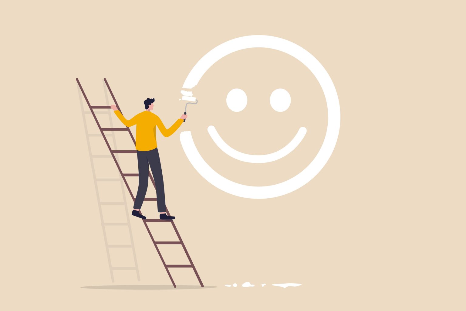 Happiness smiley for positive thinking