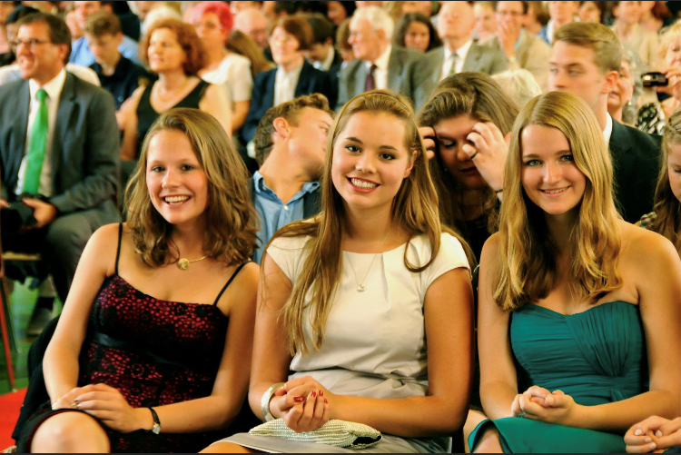 Antonia (middle) before the accident